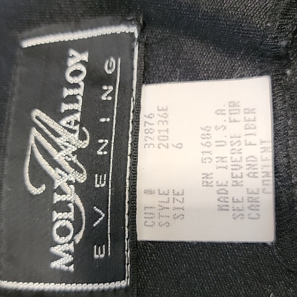 Molly Malloy Evening, Size 6 Vintage Black Lace Overlay Cocktail Evening Dress - Picture 9 of 12